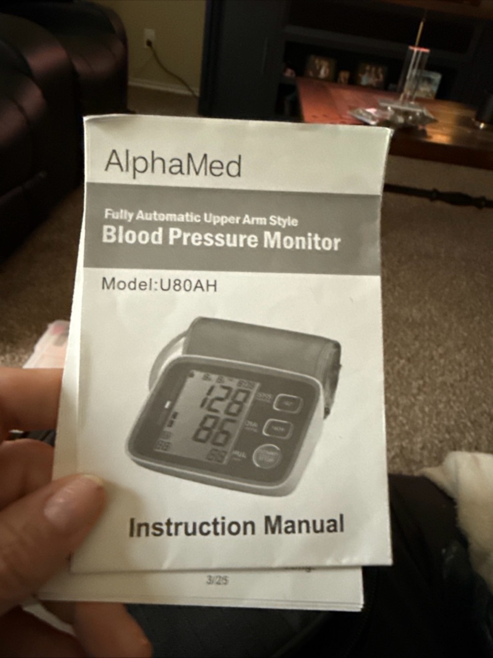 AlphaMed Blood Pressure Monitor Instruction Manual - White/Gray